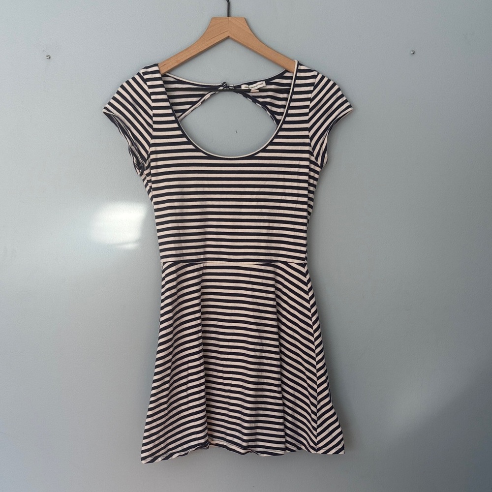 American Eagle Outfitters Black and White Striped Backless Dress
